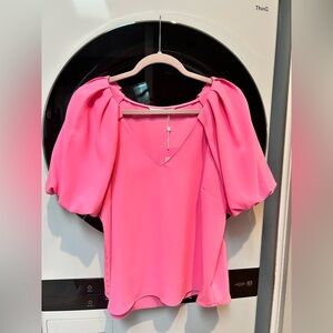 Pink Puff Sleeve Top